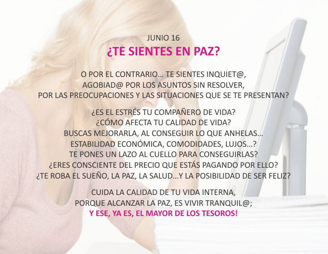 ¿Te sientes en paz?